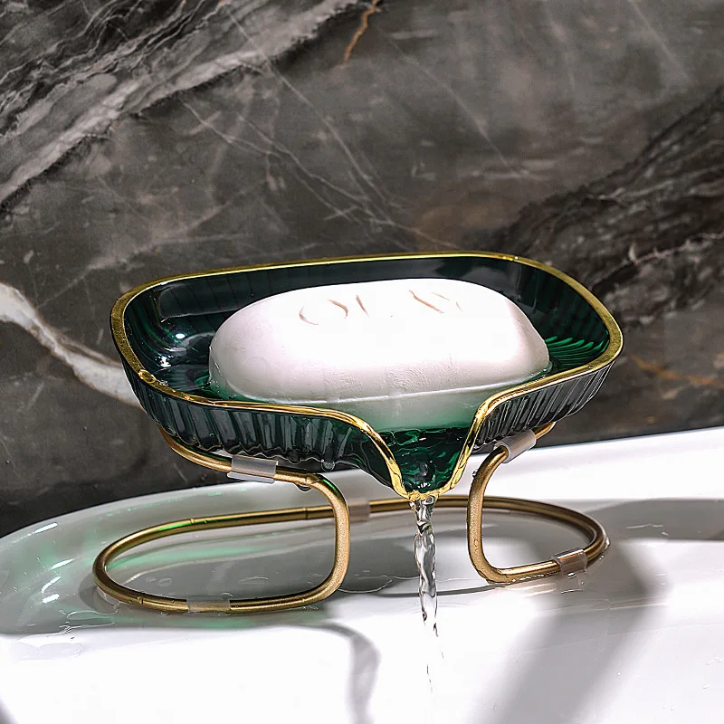 Home Edit Bathroom Storage - Kotak Sabun Mandi Berpinggir Emas dengan