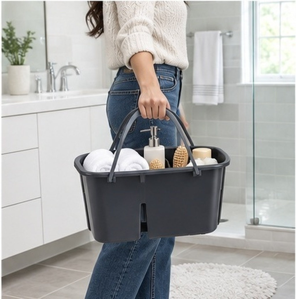 Home Essentials Bathroom Storage - 1 Buah Keranjang Penyimpanan Empat Kompartemen,