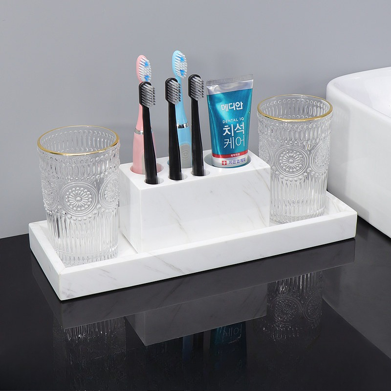 Nampan Meja Rias Marmer, Organ - Home Bathroom Organizer ulasan dan harga