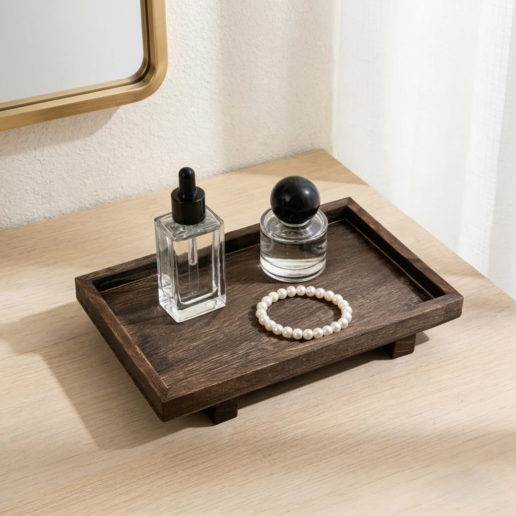Nampan Penyimpanan Meja Kayu B - Home Edit Bathroom Storage ulasan dan harga
