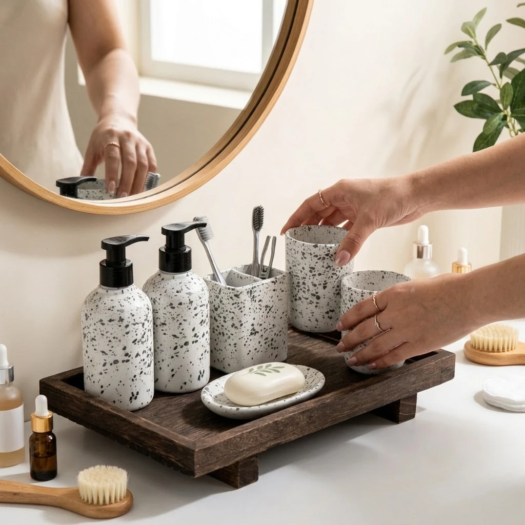 Nampan Penyimpanan Meja Kayu B - Home Edit Bathroom Storage ulasan dan harga