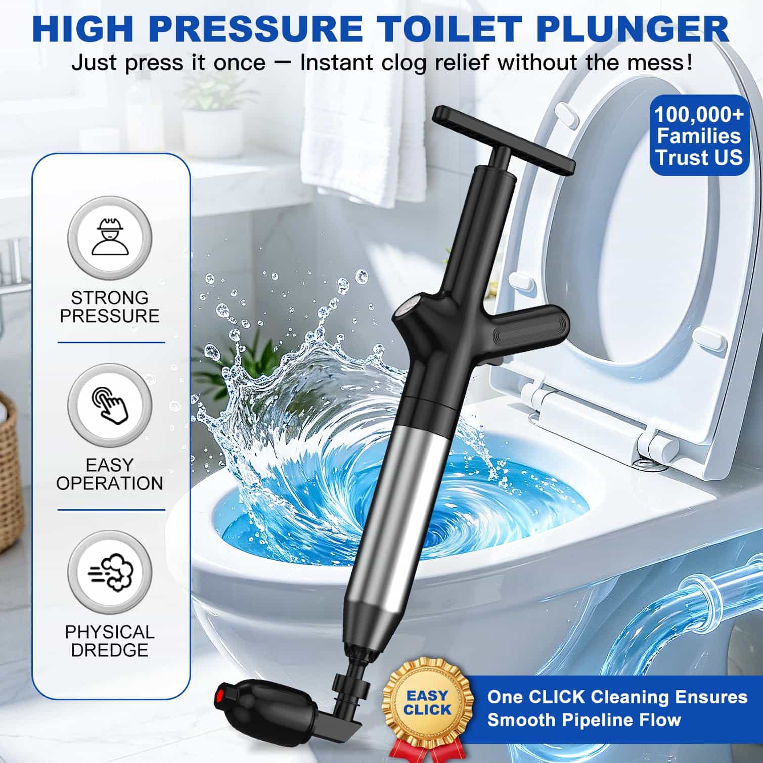 Alat Pembuka Sumbatan Toilet,  - Plunger Toilet ulasan dan harga