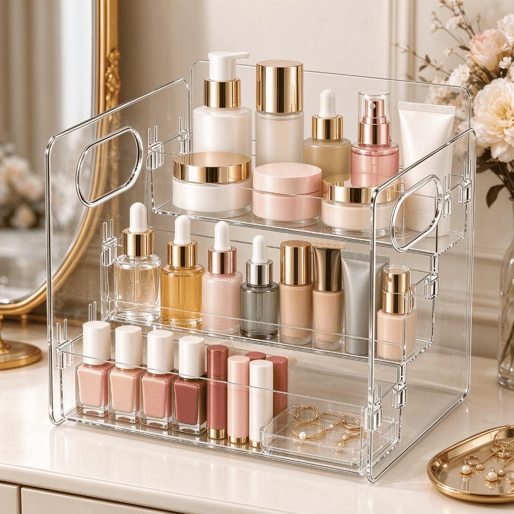 Rak Penyimpanan Kosmetik Akril - Home Essentials Bathroom Storage ulasan dan harga